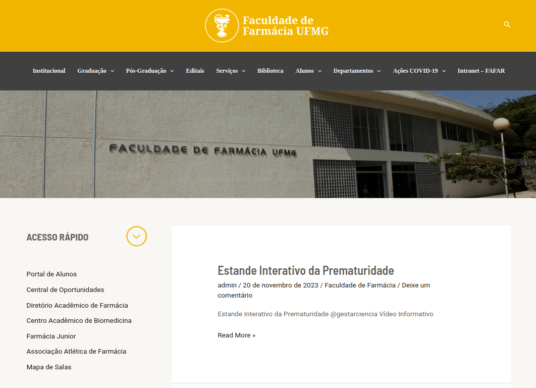 Website of Faculty of Pharmacy